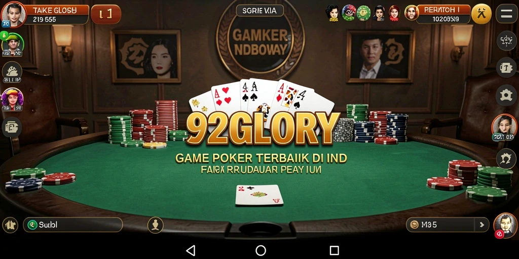 Screenshot gameplay Poker yang menarik dari 92GLORY.