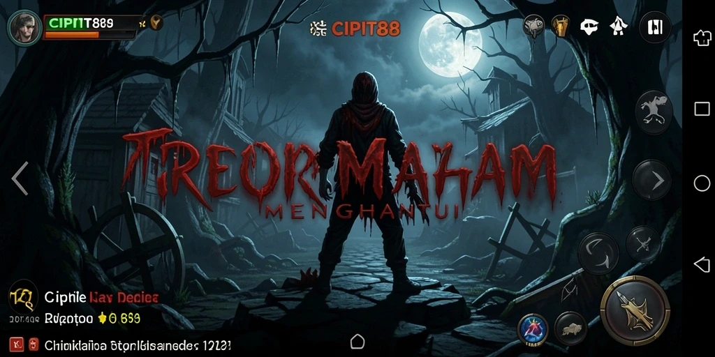 Screenshot gameplay CIPIT88 menampilkan aksi seram dan suasana tegang.