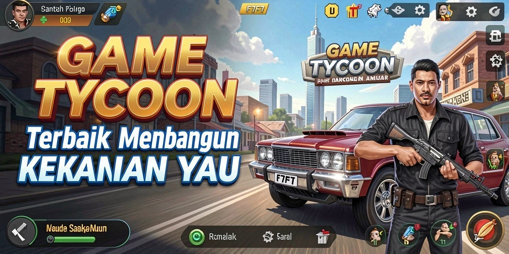 Screenshot F7F7 menunjukkan gameplay Tycoon yang menarik dan mendalam.