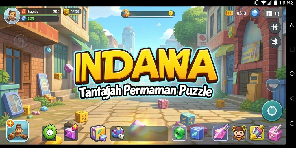 Screenshot gameplay INDAAA menampilkan momen menyelesaikan puzzle dengan celah yang menarik.