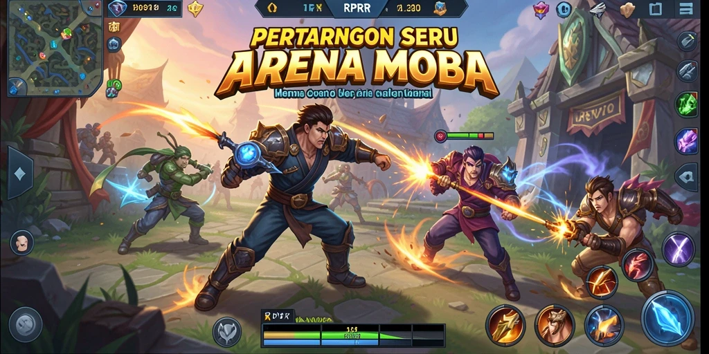 Tampilan gameplay RPRR yang seru dan kompetitif di arena MOBA.