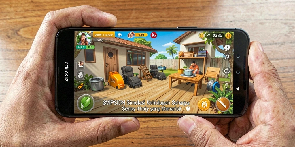 Tampilan gameplay menarik dari SVIPSIDN dengan kehidupan sehari-hari yang realistis.